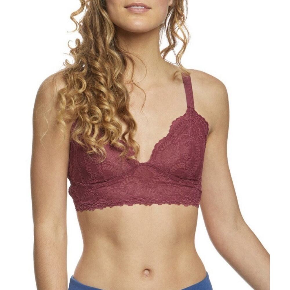 Free people Lace Triangle Bralette BraBurgundy Large A004357